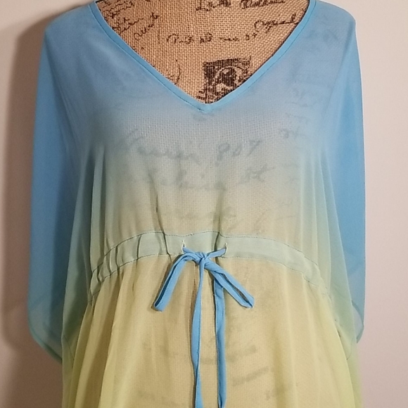 Blue/Green Beaches & Boho Coverup - Picture 2 of 4